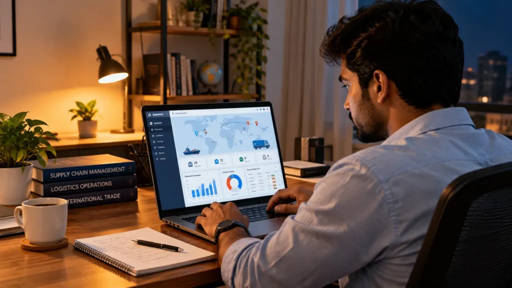 MBA logistics supply chain management for working professionals — studying online in the evening